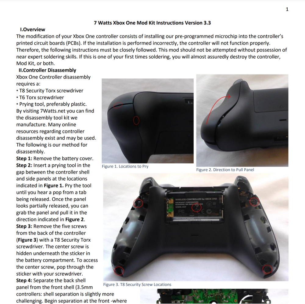 7 Watts Custom Modded Xbox Controller Instructions